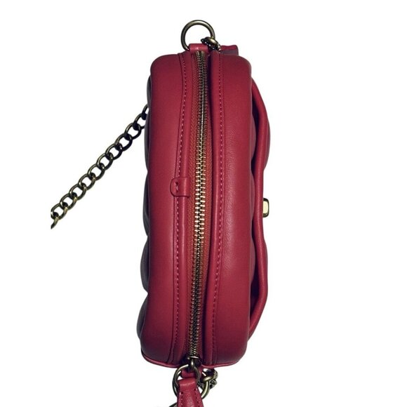 Coach Small Camera Bag Leather Crossbody Purse Quilted Pink - Picture 4 of 15